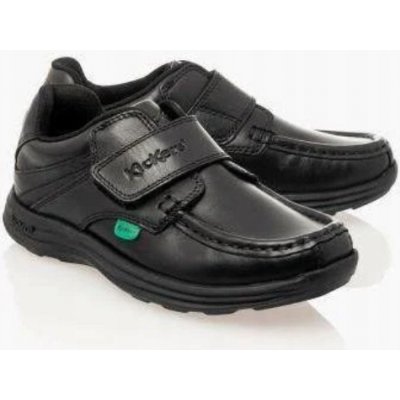 Kickers kožené polobotky na suchý zip černé – Zboží Dáma