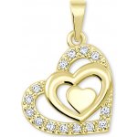 Soliter Zlatý srdíčkový přívěsek s krystaly 249 001 00556 – Zboží Mobilmania