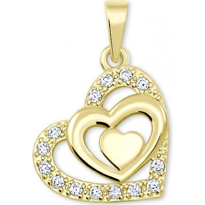 Soliter Zlatý srdíčkový přívěsek s krystaly 249 001 00556 – Zboží Mobilmania