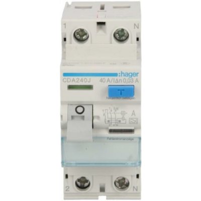 Hager RCCB 1P+N 40A 30mA 6kA A CDA240J – Hledejceny.cz