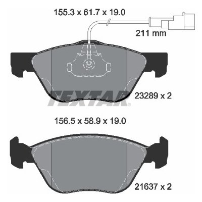 TEXTAR Sada brzdových destiček, kotoučová brzda 2328902