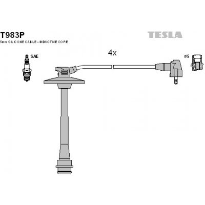 TESLA Sada kabelů pro zapalování T983P – Zboží Mobilmania