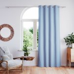 Závěs AmeliaHome Clear s průchodkami 140x250 modrý/bílý – Zboží Mobilmania