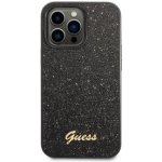 Pouzdro Guess Glitter Flakes Metal Logo Apple iPhone 14 Pro černé – Zboží Mobilmania