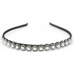 Černá nebo bílá čelenka s ozdobou Barva: černá – Zboží Mobilmania