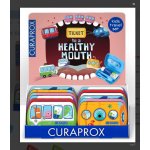 CURAPROX Kids travel set modrý 1x zubní kartáček, 2x mezizubní kartáček CPS, 1x zubní pasta máta 6+ 10 ml, 1x nálepka – Zboží Dáma