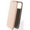 Pouzdro a kryt na mobilní telefon Apple Pouzdro 1Mcz Elegance Book flipové pro Apple iPhone 12, iPhone 12 Pro růžově zlaté rose gold