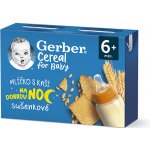 Gerber Cereal mlíčko s kaší na dobrou noc sušenkové 2 x 200 ml – Sleviste.cz