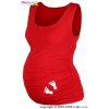 Těhotenské a kojící tričko Mamitati top Dana s potiskem nožiček červená