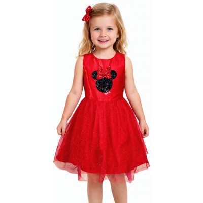 Sun City sváteční dívčí šaty Minnie s flitry a tylovou sukní červené – Zboží Mobilmania