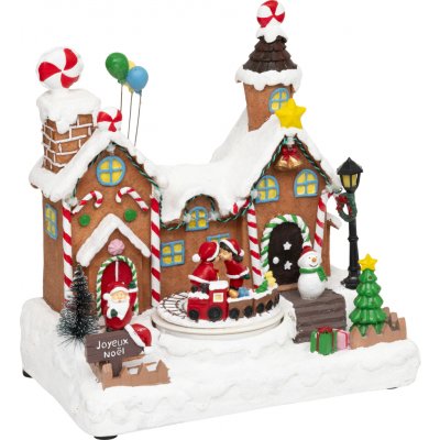 Fééric Lights and Christmas Vánoční scéna, továrna na dárky, pohyblivá se zvukem, 23,2 x 24,5 cm vícebarevný – Hledejceny.cz