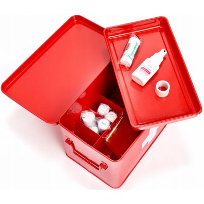 Zeller Present Lékárnička červený kovový box na léky a zdravotní pomůcky 2v1 MEDICINE S