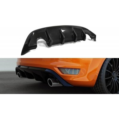 Maxton Design vložka zadního nárazníku pro Ford Focus ST Mk2 Facelift, černý lesklý plast ABS – Zboží Mobilmania