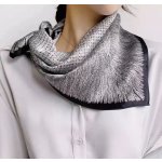 White orchid hedvábný šátek černo-bílý v dárkovém balení – Zboží Mobilmania