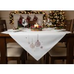 BBK Vánoční ubrus Christmas GLAM bílá vzor ozdoby 110x160 cm – Zboží Dáma