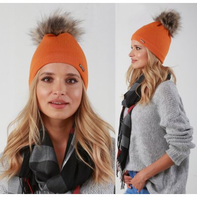 Fashionweek dámská zimní čepice s bambulí ZIZI39/P14 Oranžový – Hledejceny.cz