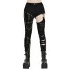 Dámské klasické kalhoty Devil Fashion Rift Runner Punk Pants With Chains