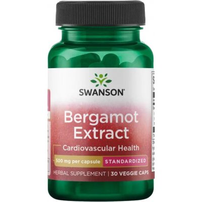 Swanson Bergamot Extract with BERGAVIT 500 mg 30 rostlinných kapslí