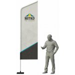 MITKO Reklamní vlajka Hussar M (80x275 cm) s hliníkovým stožárem – Rovné – Hřeb s ocelovým rotátorem ⌀ 20 mm – Hledejceny.cz