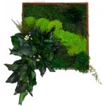 Mechový obraz s rostlinami 3D - čtverec Velikost: 20x20cm – Zboží Dáma