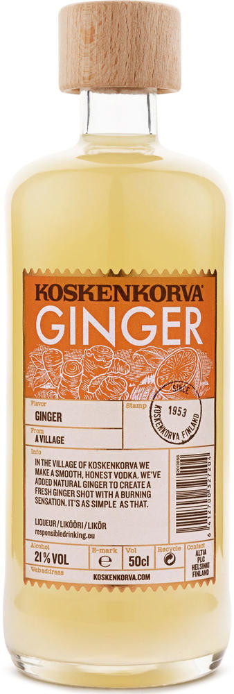 Koskenkorva Ginger Shot 21% 0,5 l (holá láhev)