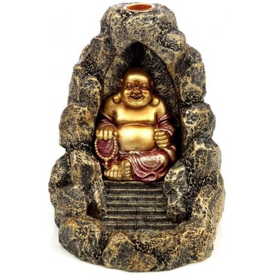 Mani Bhadra Stojan na vonné kužely Tekoucí dým Čínský Buddha 18,5 x 13,5 x 12 cm – Zboží Mobilmania