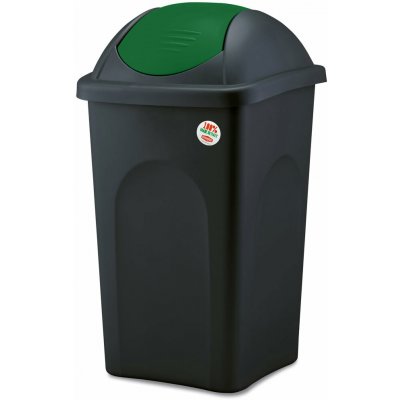Stefanplast Odpadkový koš Multipat 60 l černý / zelené víko – Hledejceny.cz