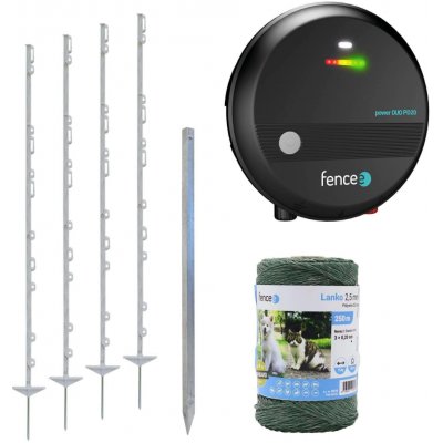 fencee Sada pro elektrický ohradník pro velké psy, koně a poníky, skot - DUO zdroj - lanko 250 m – Hledejceny.cz
