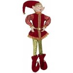Vánoční dekorace skřítek Elf v červeném obleku - 10*6*46 cm - Clayre & Eef – Hledejceny.cz