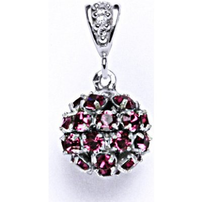 Čištín Koule se Swarovski krystalem přívěsek 36940649 Stříbrný fuchsia P 1344/2