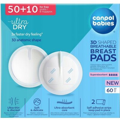 Canpol babies prodyšné ultraabsorpční 3D vložky do podprsenky 60 ks bílé – Hledejceny.cz
