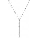 Šperky eshop Stříbrný náhrdelník s čirými zirkony a dvěma typy řetízků S14.08 – Zboží Mobilmania