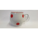 Český Porcelán Hrnek BAŇÁK červený puntík 300 ml – Zboží Dáma