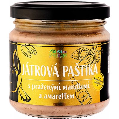 The Pelikans Játrová paštika s praženými mandlemi a amarettem 170 g – Zboží Dáma