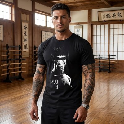 Striker tričko Bruce Lee černá – Zboží Mobilmania