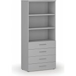 Primo Kancelářská skříň se zásuvkami GRAY, 1781 x 800 x 420 mm, šedá – Zbozi.Blesk.cz