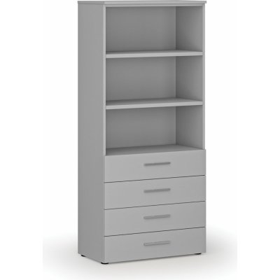 Primo Kancelářská skříň se zásuvkami GRAY, 1781 x 800 x 420 mm, šedá – Zbozi.Blesk.cz