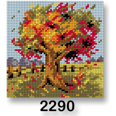 Stoklasa Vyšívací předloha 70244 2290 strom podzim červeno-zelená 15x15cm