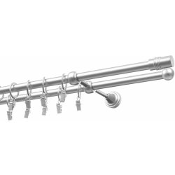 Garnyze-levne Kovová garnýže Cilinder dvouřadá satyna 16/16mm 240 cm