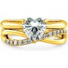 Prsteny Mabell Set dámských stříbrných prstenů CARA CZ221R0442 GOLD 5C45