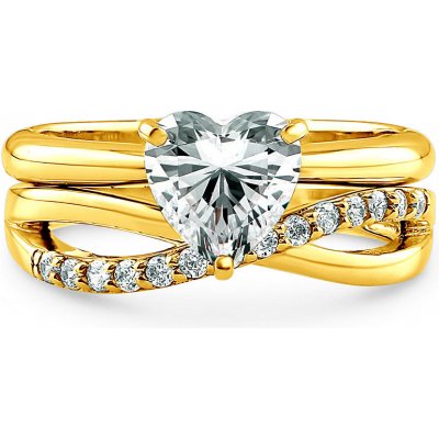 Mabell Set dámských stříbrných prstenů CARA CZ221R0442 GOLD 5C45 – Zboží Mobilmania