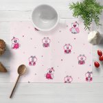 Biante bavlna prostírání Sandra SA-726 Růžové sovičky na bledě růžovém 30x40 cm – Sleviste.cz