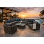 DEOKORK Ratanová variabilní sestava MALIBU pro 8 osob šedá – Hledejceny.cz