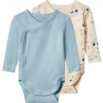 Lupilu Dětské zavinovací body s BIO bavlnou 2 kusy modrá krémová – Hledejceny.cz