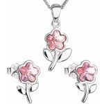Pavona sada s krystaly Swarovski náušnice řetízek a přívěsek růžová kytička 39172.3 light rose – Zboží Mobilmania