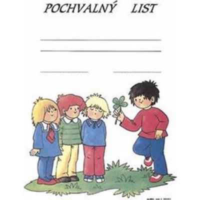 Pochvalný list : Děti a čtyřlístek /formát A4/ – Zboží Dáma