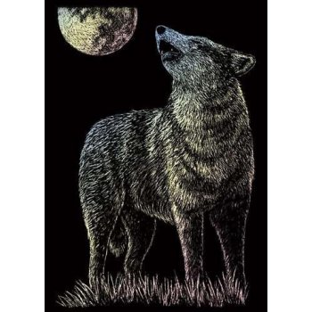 Royal & Langnickel Seškrabovací obrázek mini Hologramický Osamělý vlk