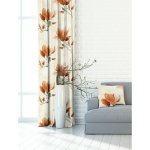 Závěs dekorační nebo látka, OXY Magnolie, béžovo oranžová, 150 cm 150 cm – Hledejceny.cz