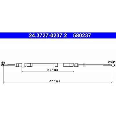Lanko ruční brzdy ATE 24.3727-0237 (AT 580237) – Zboží Mobilmania