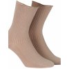 Netlačící dámské žebrované ponožky W.994 béžová